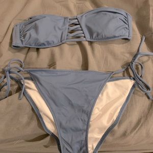 Victoria Secret Blue Matching Bikini Top & Bottom